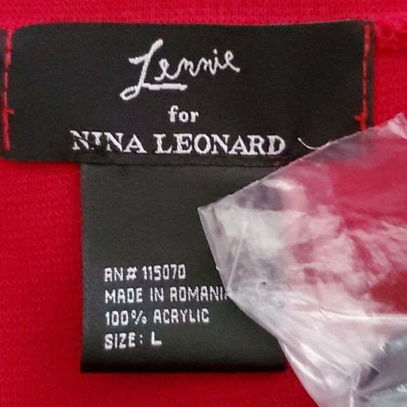 Women's Nina Leonard Red Cropped Blazer Size Large - Picture 4 of 5